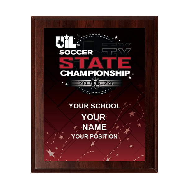 2024 UIL Soccer State Championships 8x10 Plaque