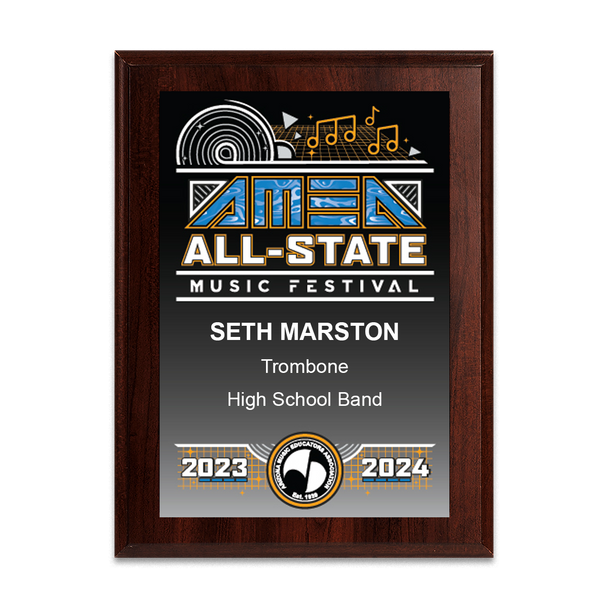 2024 AMEA All-State Music Festival 8x10 Plaque