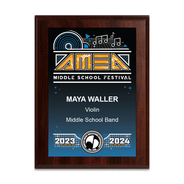 2024 AMEA All-State MS Music Festival 8x10 Plaque