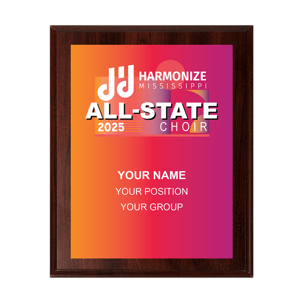 2025 MMEA All-State 8x10 Plaque