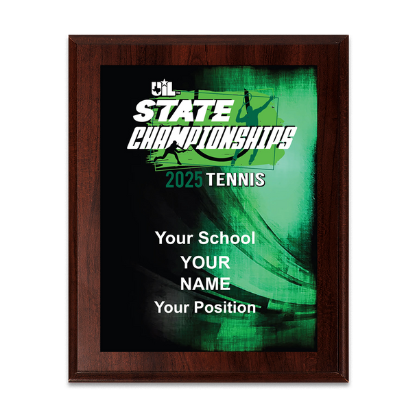 2025 UIL Individual Tennis State Championships 8x10 Plaque