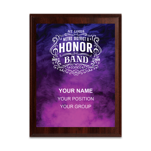 2025-2026 St. Louis Metro District 8 Honor Band 6x8 Plaque
