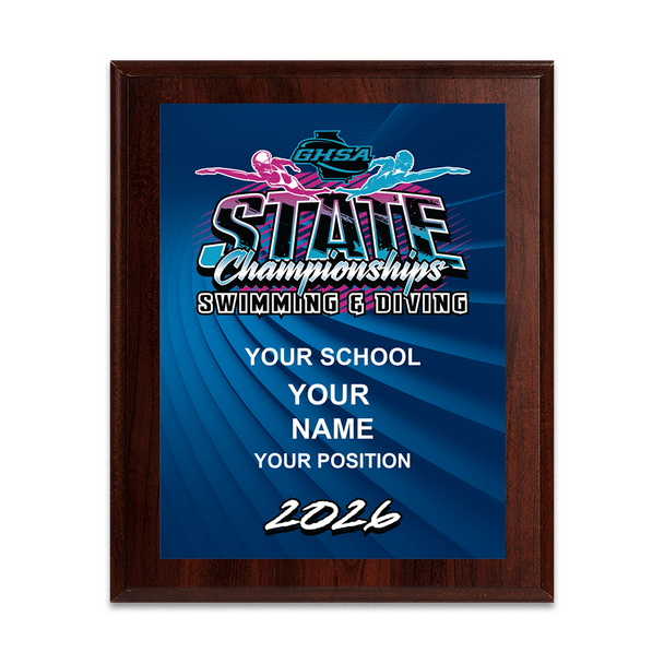2026 GHSA Diving State Championships 8x10 Plaque