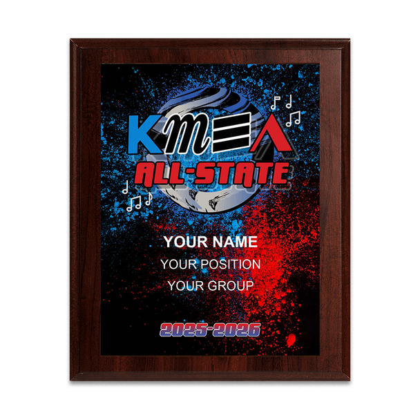 2025-2026 KMEA (Kentucky) All-State 8x10 Plaque