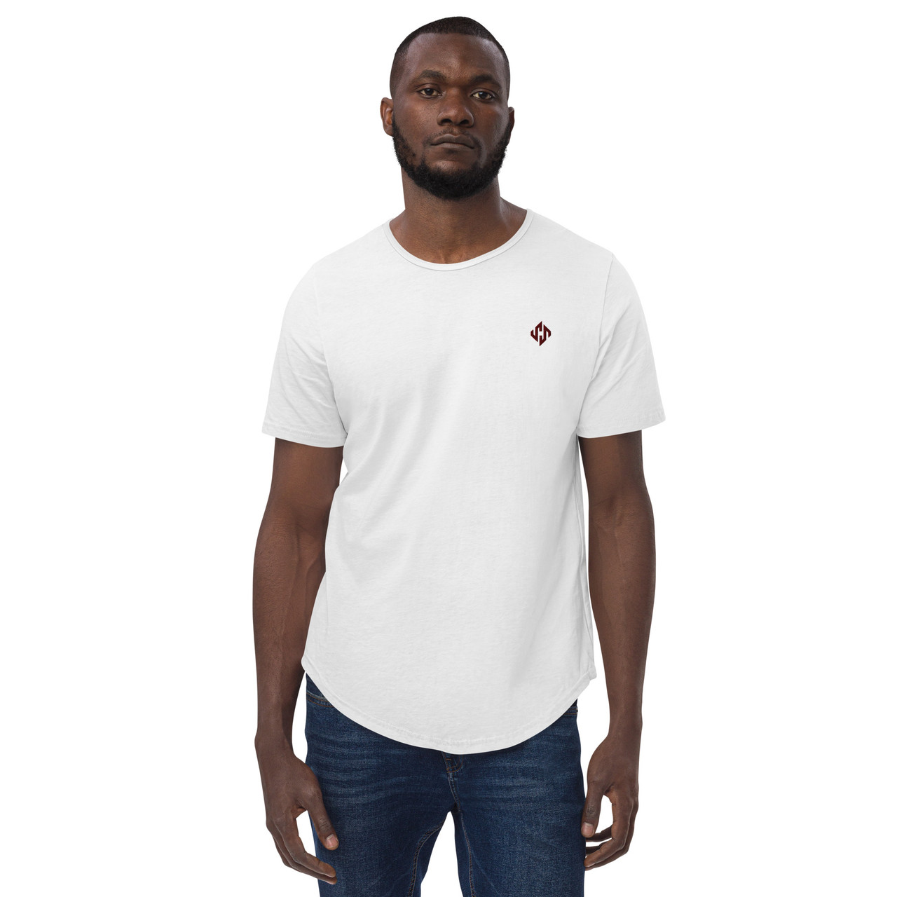 Men's Curved Hem T-Shirt White