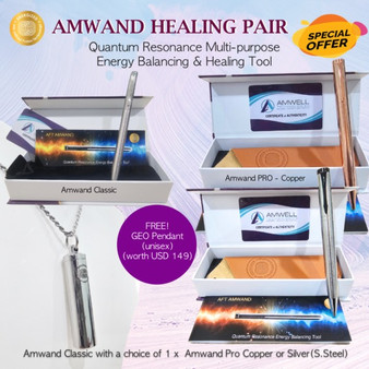 Amwand healing pair with Geo Pendant