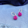 Rose Dangle Earrings Color Pop Fuchsia