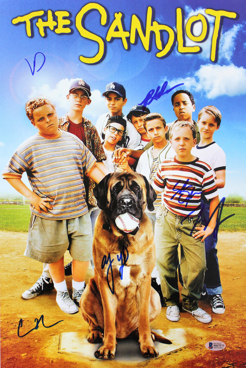 Sandlot (7) Guiry, Leopardi, Adams +4 Signed Sandlot Baseball w/ Character  BAS