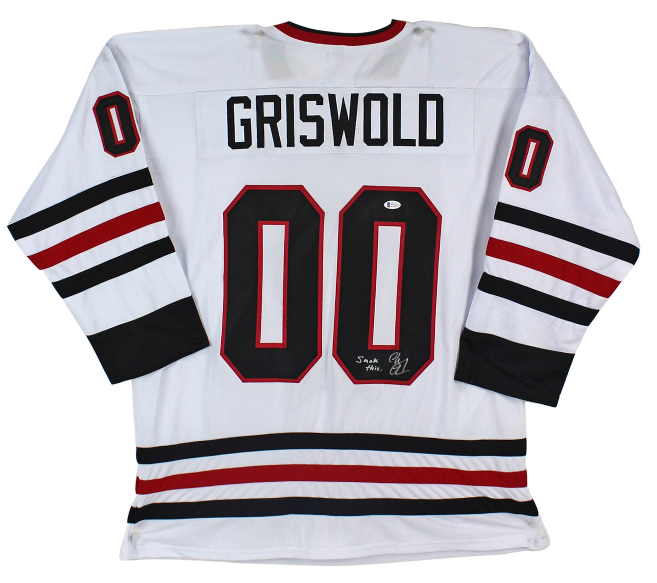 Chevy Chase Signed Clark Griswold Blackhawks Christmas Vacation