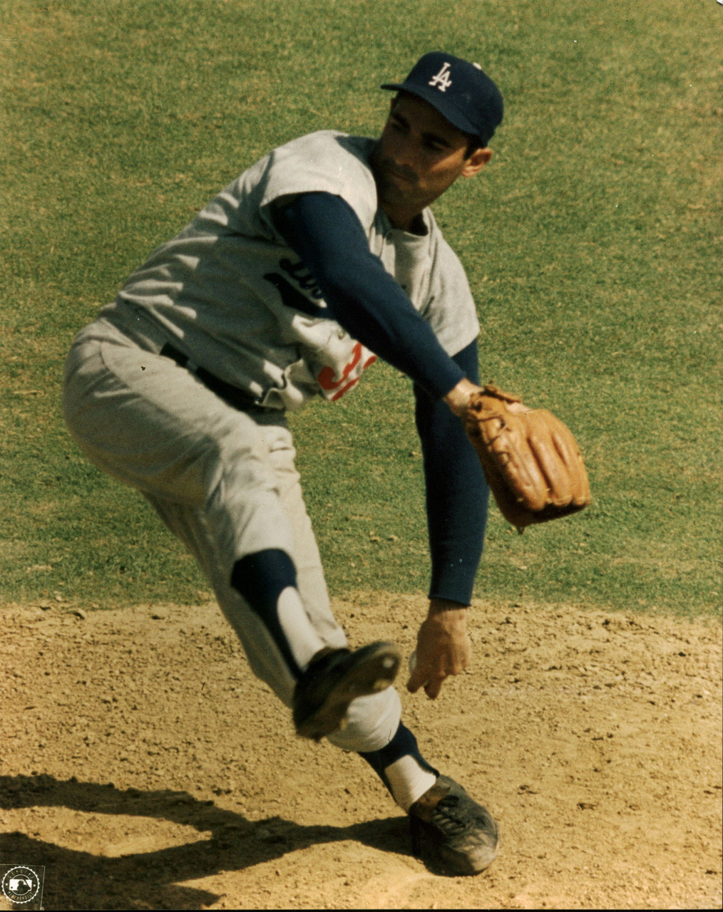 Dodgers Sandy Koufax 8x10 PhotoFile Pitching Grey Jersey Photo Un-signed