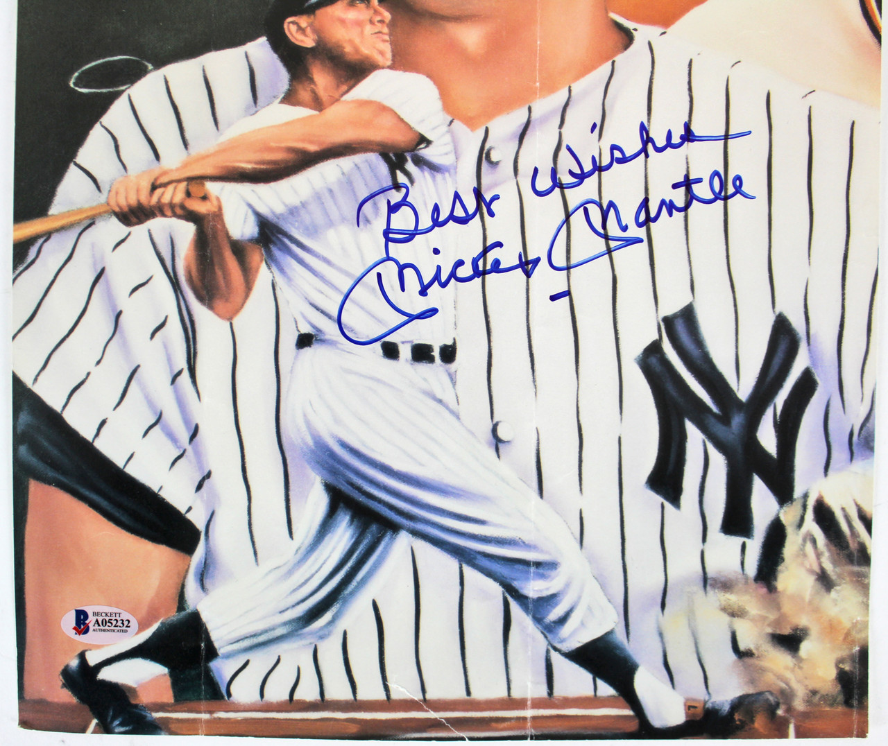 Mickey Mantle Signed Slabbed 8x10 New York Yankees Photo BAS