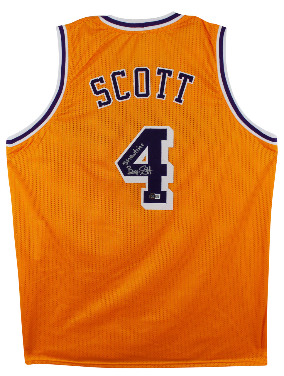 Byron Scott Showtime Authentic Signed Yellow Pro Style Framed Jersey BAS  Wit