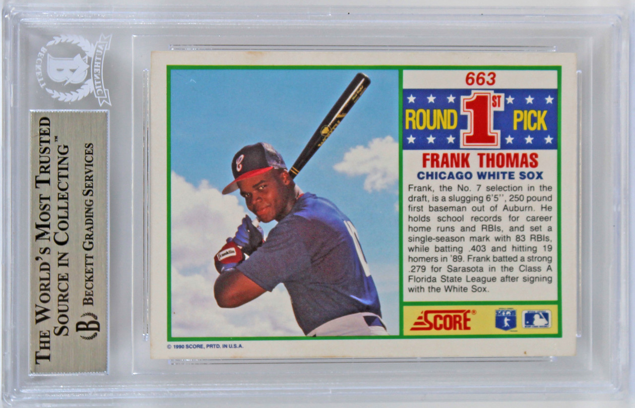 1990 Score Baseball #663 Frank Thomas Rookie Signed Auto BAS Authentic