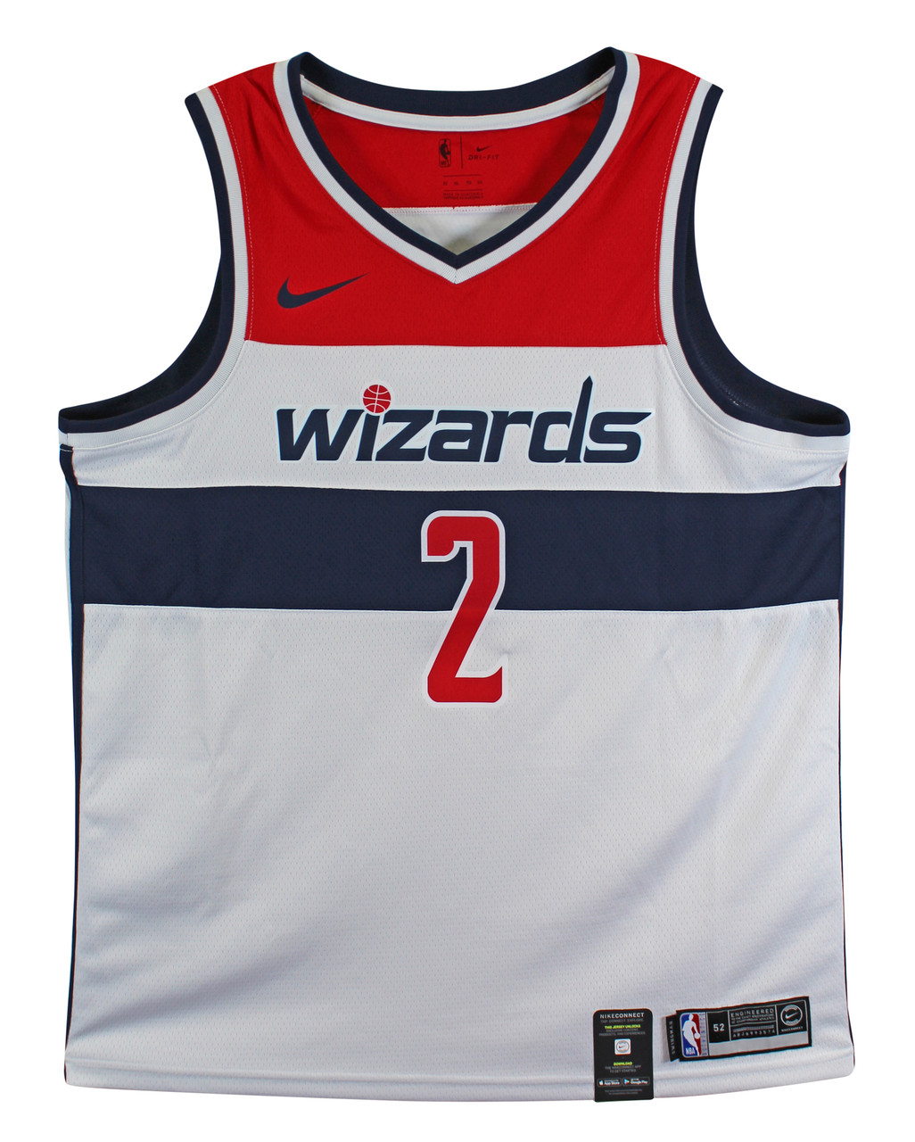 Press Pass Collectibles Wizards John Wall Authentic Signed White Nike Swingman Jersey JSA Witness