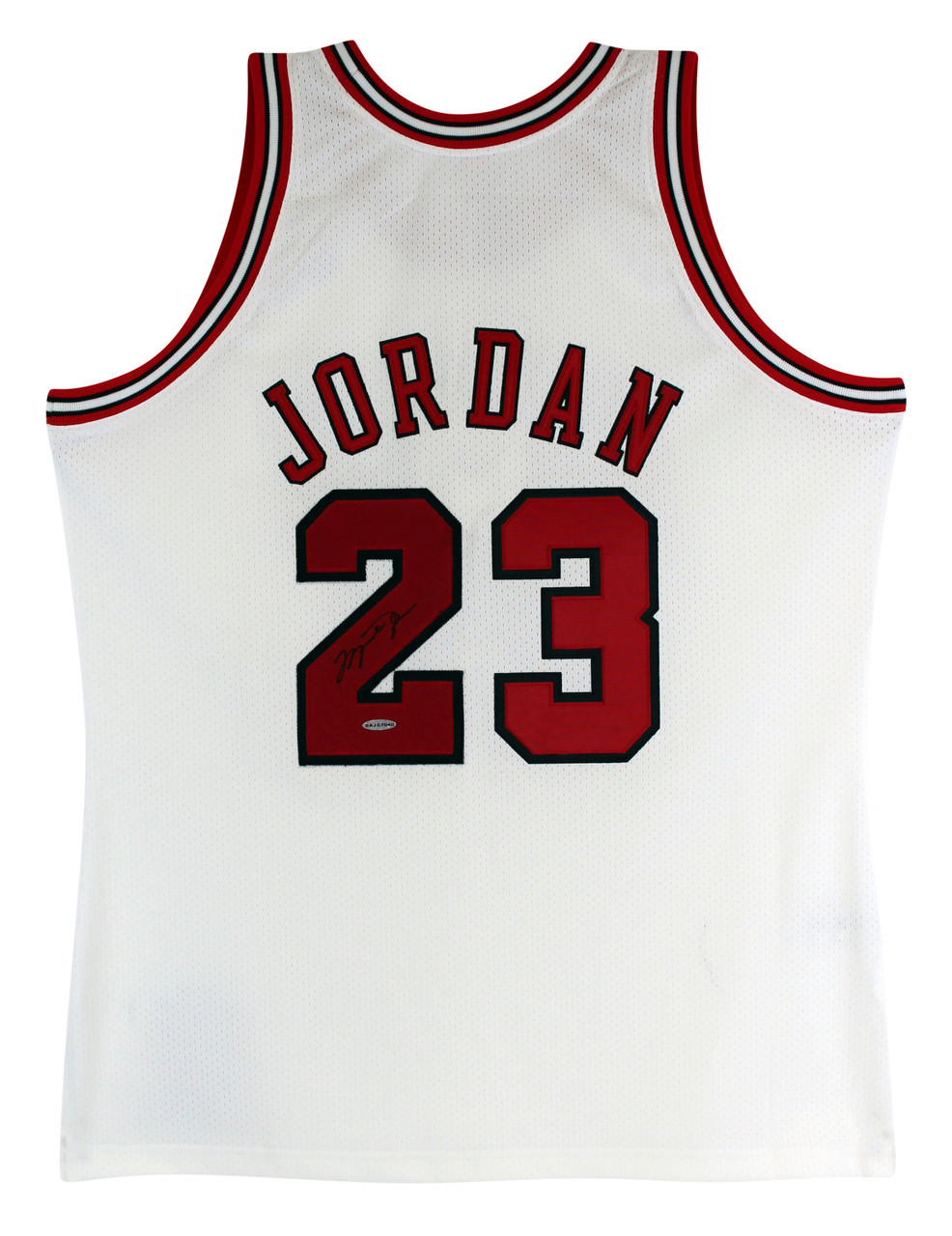 Michael Jordan Autographed Chicago Bulls Framed Basketball Jersey