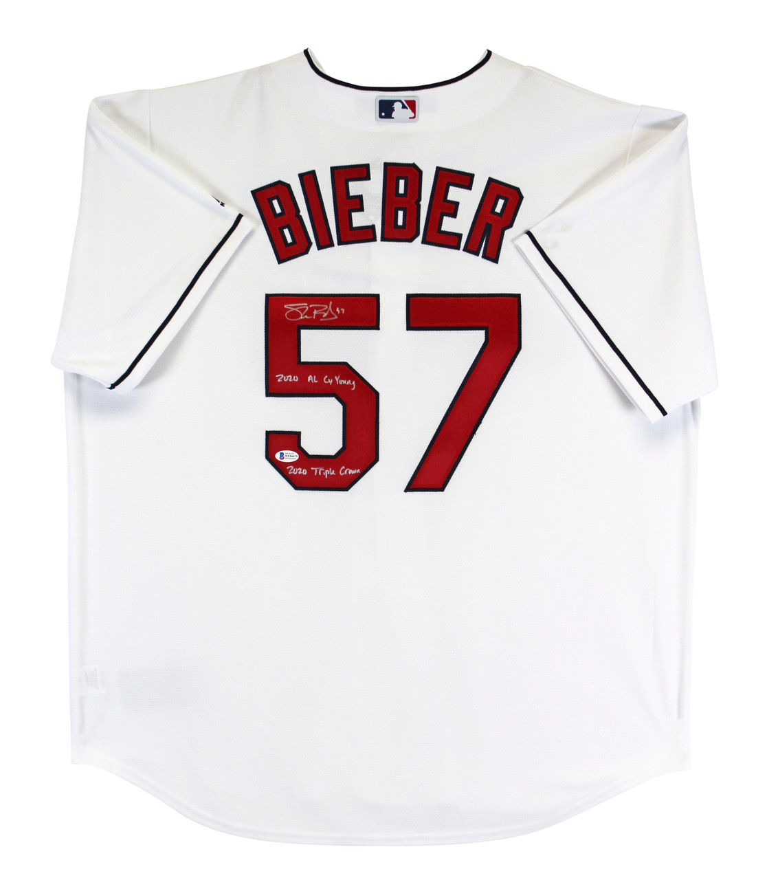 Shane Bieber Autographed Cleveland Indians Custom Baseball Jersey - BAS