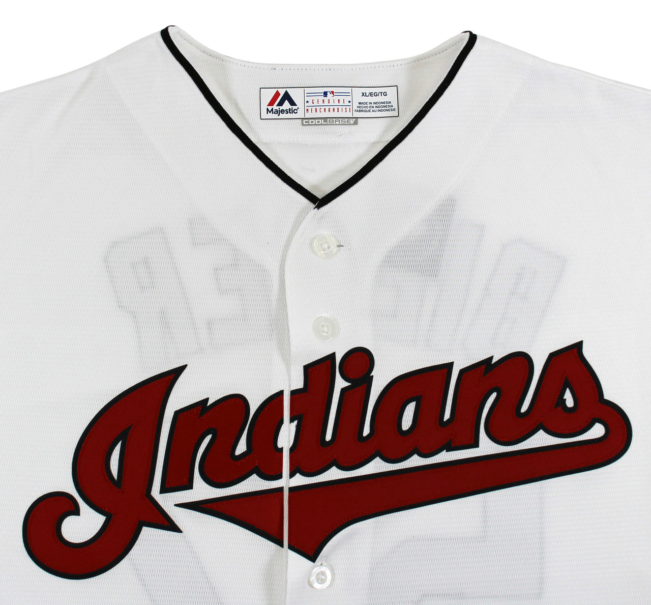 Press Pass Collectibles Indians Shane Bieber Not Justin Signed White Majestic Cool Base Jersey BAS Wit