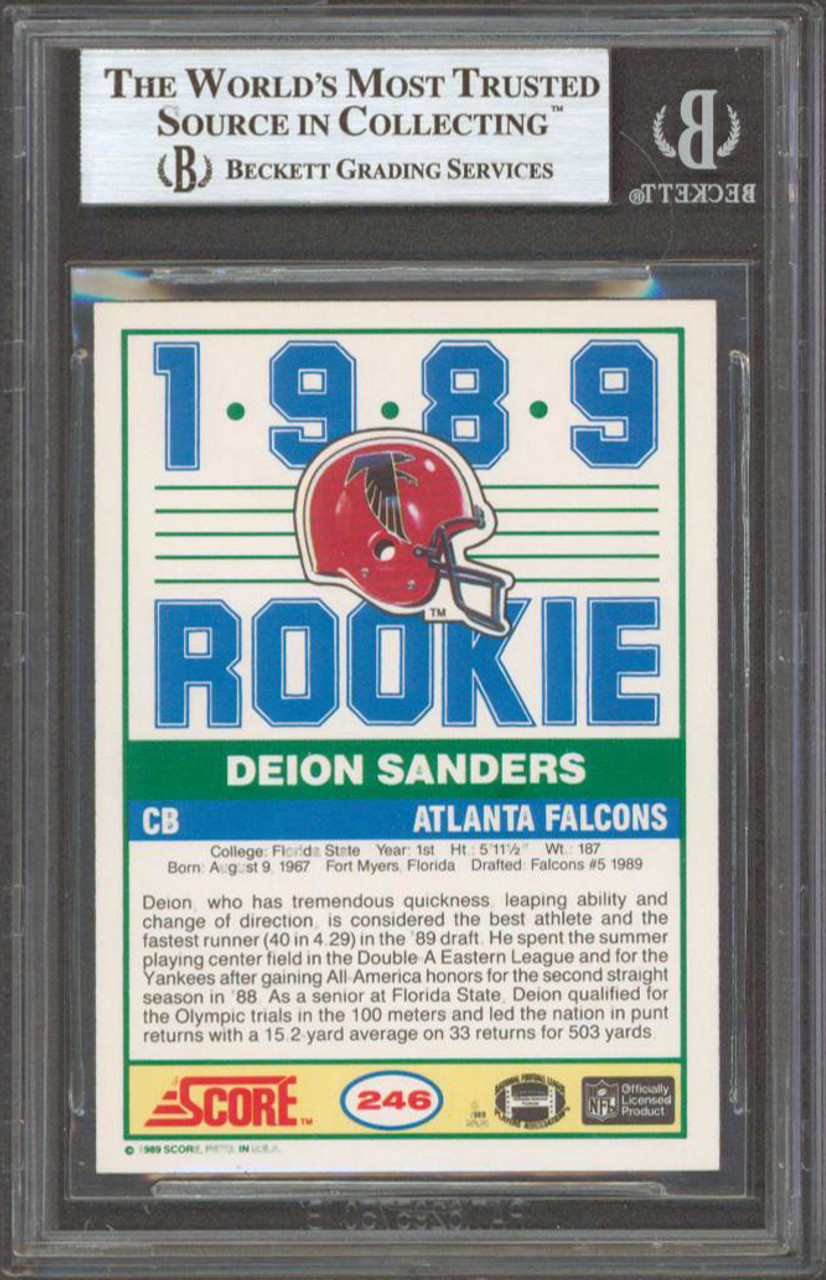 Falcons Deion Sanders Signed 1994 Ultra #20 Card BAS Slabbed