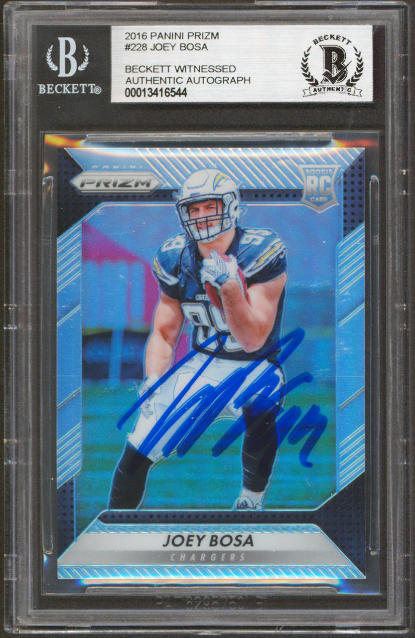 Chargers Joey Bosa Authentic Signed 2016 Panini Prizm #228 RC Card BAS  Slabbed 6