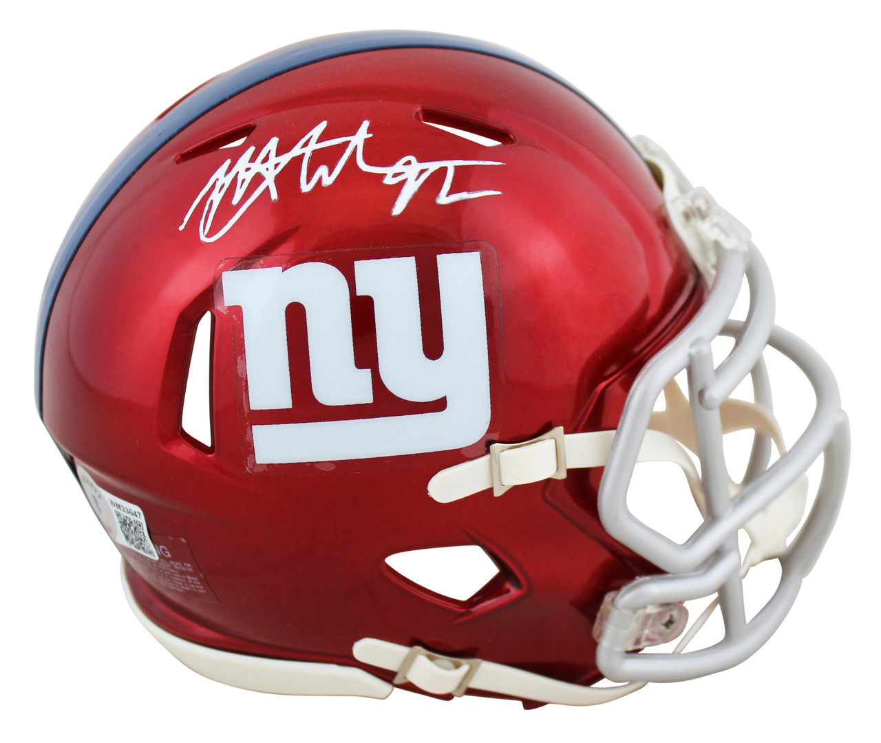 Giants Michael Strahan Signed 81-99 Throwback Speed Mini