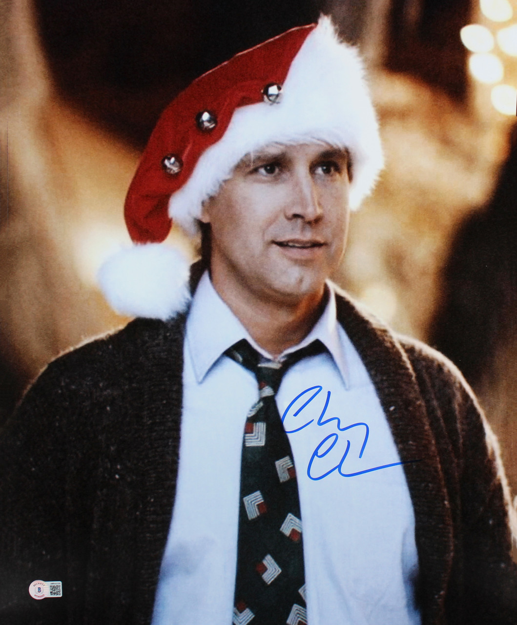 Chevy Chase Christmas Vacation Clark Signed Chicago Bears Hat BAS  Witnessed