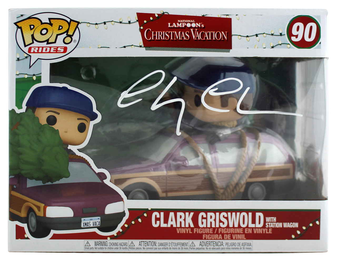 Press Pass Collectibles Chevy Chase Christmas Vacation Signed Santa Clark Griswold Jersey BAS Witnessed