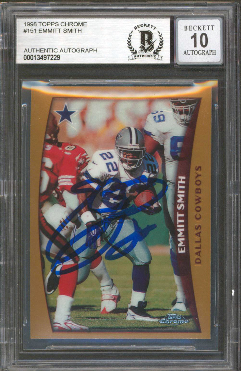 : Emmitt Smith Autographed Dallas Cowboys Chrome Full