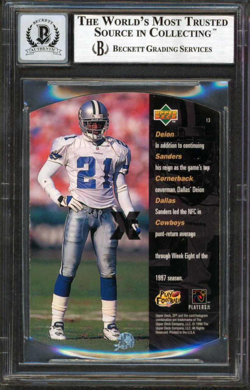 Cowboys Deion Sanders Signed 1998 Flair Showcase Row 3 #31 Card