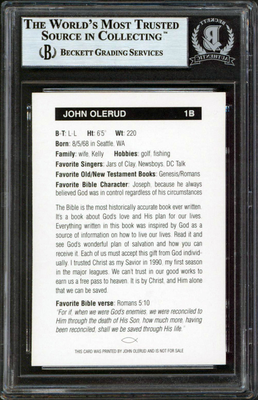 Blue Jays John Olerud Authentic Signed Trading Card Autographed BAS Slabbed