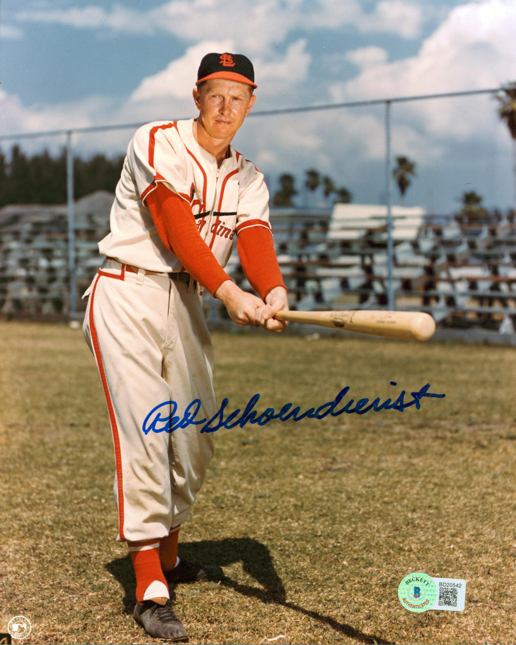 Red Schoendienst St Louis Cardinals Autographed Authentic