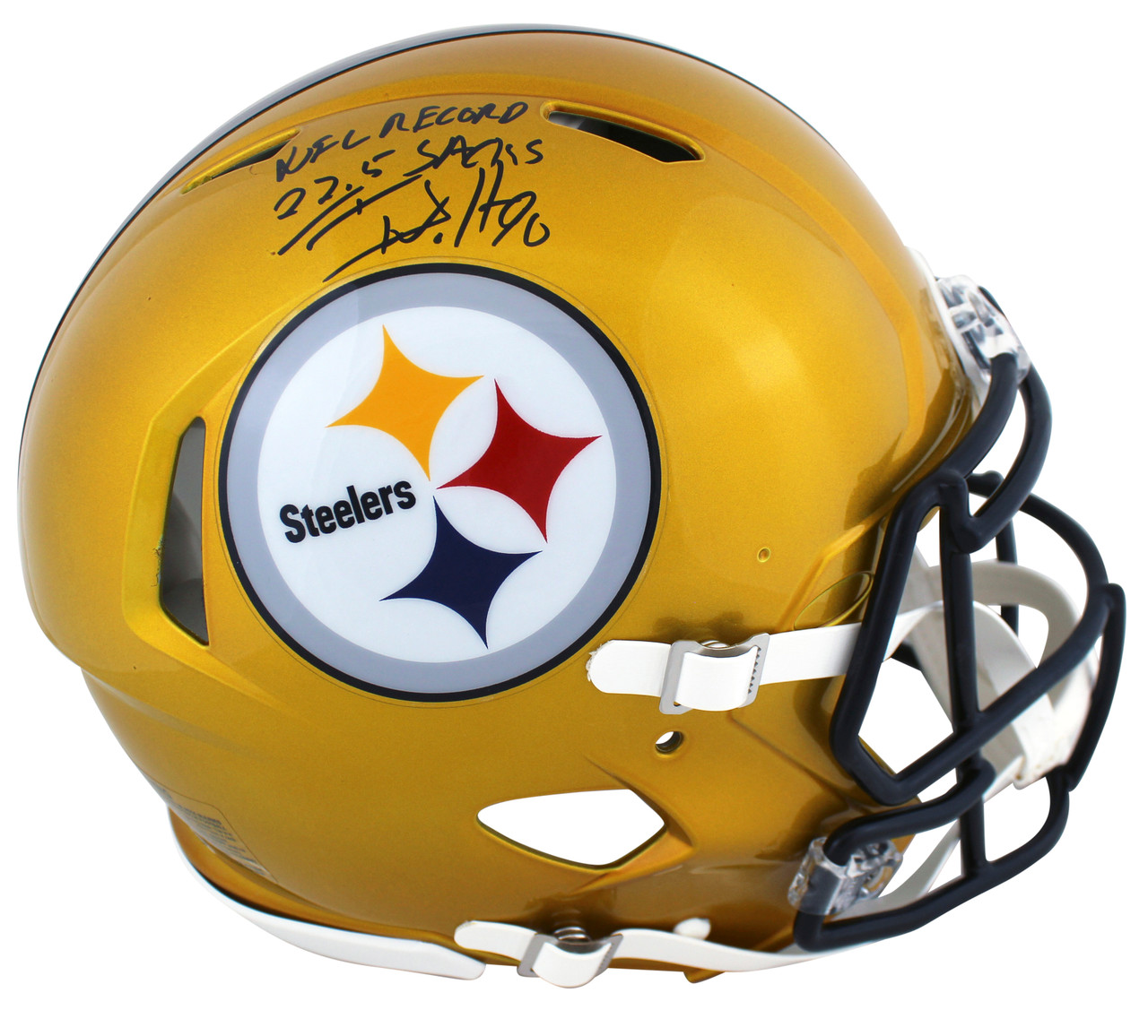 T.J. Watt Autographed Pittsburgh Steelers F/S Black Matte Helmet