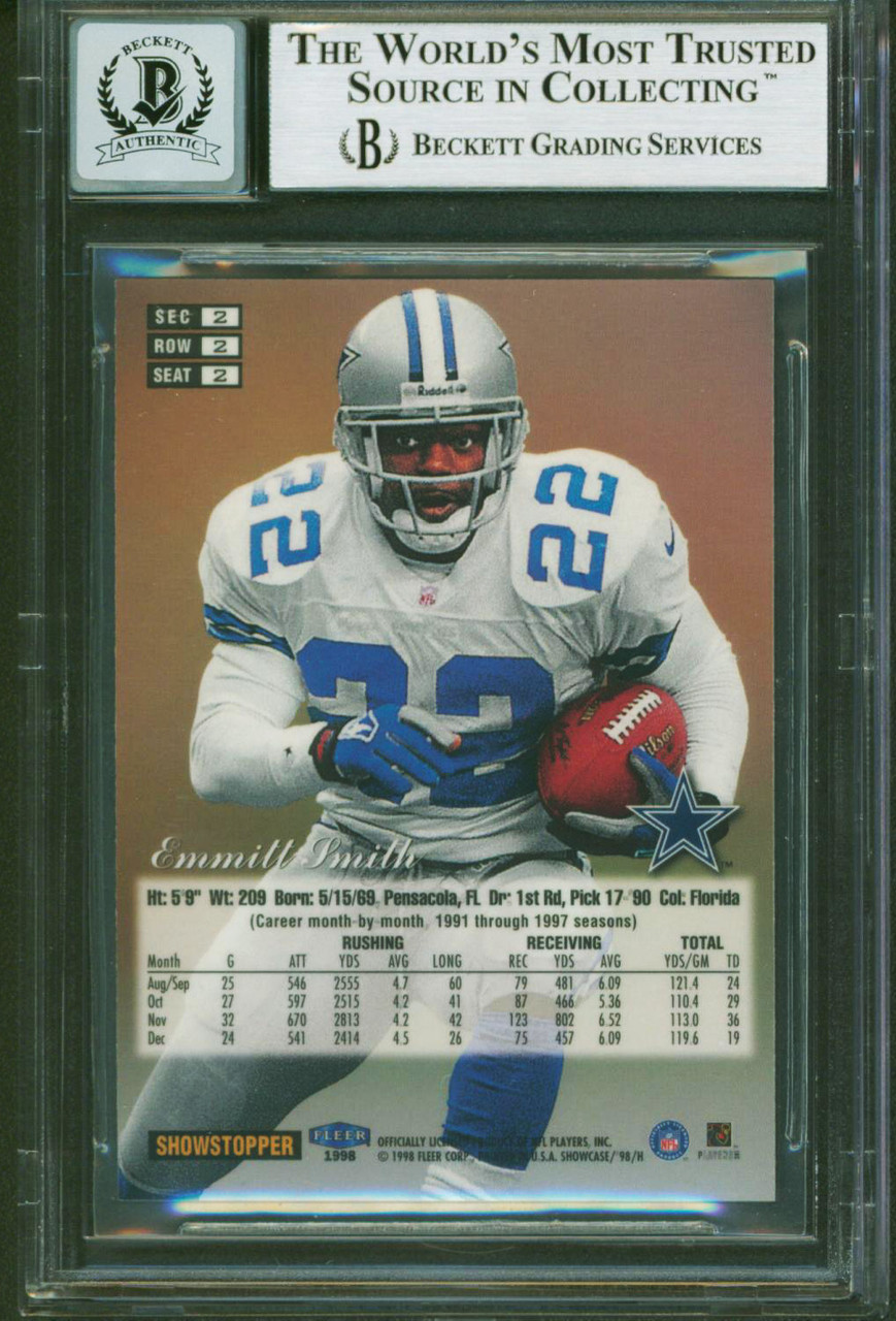 1998 Flair Showcase Row 3 #31 Deion Sanders Dallas Cowboys BAS Autograph 10