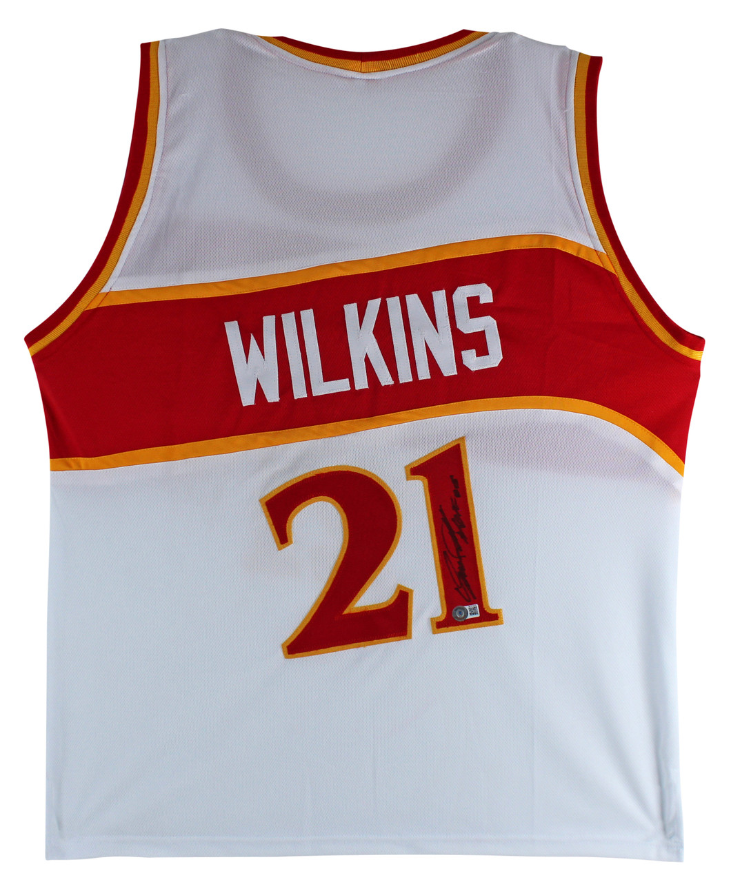 Press Pass Collectibles Dominique Wilkins HOF 06 Authentic Signed White Pro Style Jersey Autographed BAS