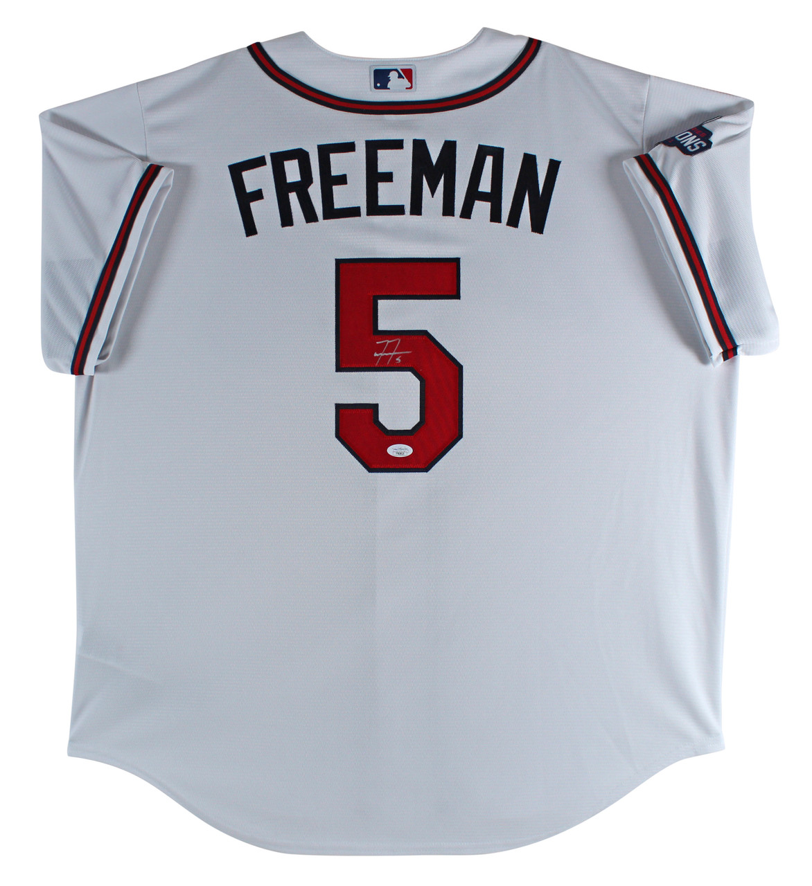 Men's Atlanta Braves Freddie Freeman Nike White 2021 World Series Champions  Patch Replica Player Jersey