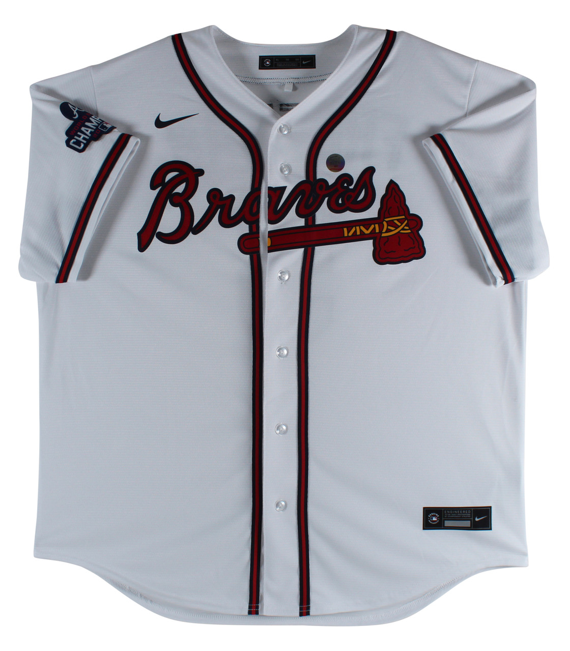 Braves Freddie Freeman Signed White Nike Jersey w/ 2021 World