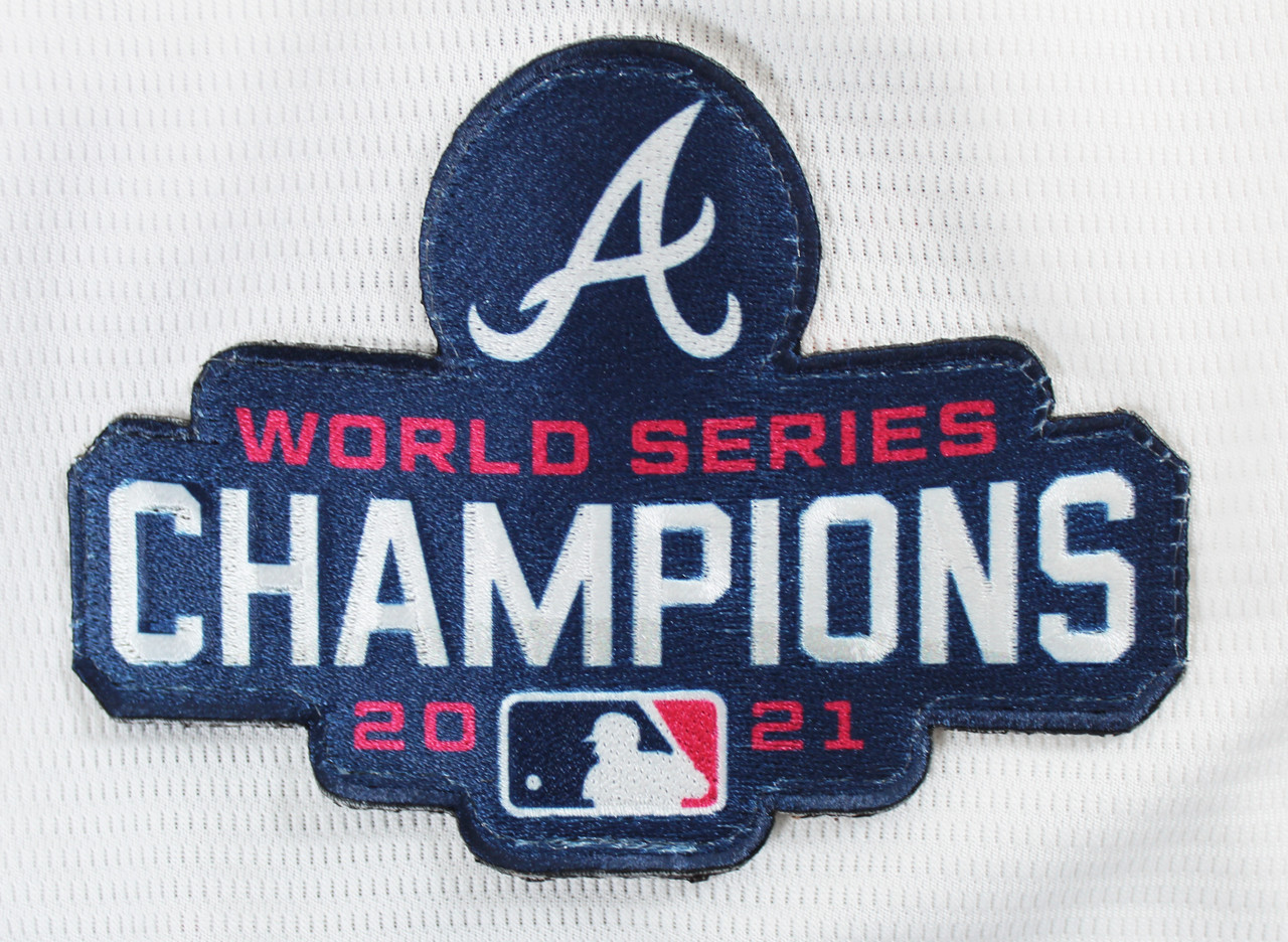 Men's Atlanta Braves Freddie Freeman Nike White 2021 World Series Champions  Patch Replica Player Jersey