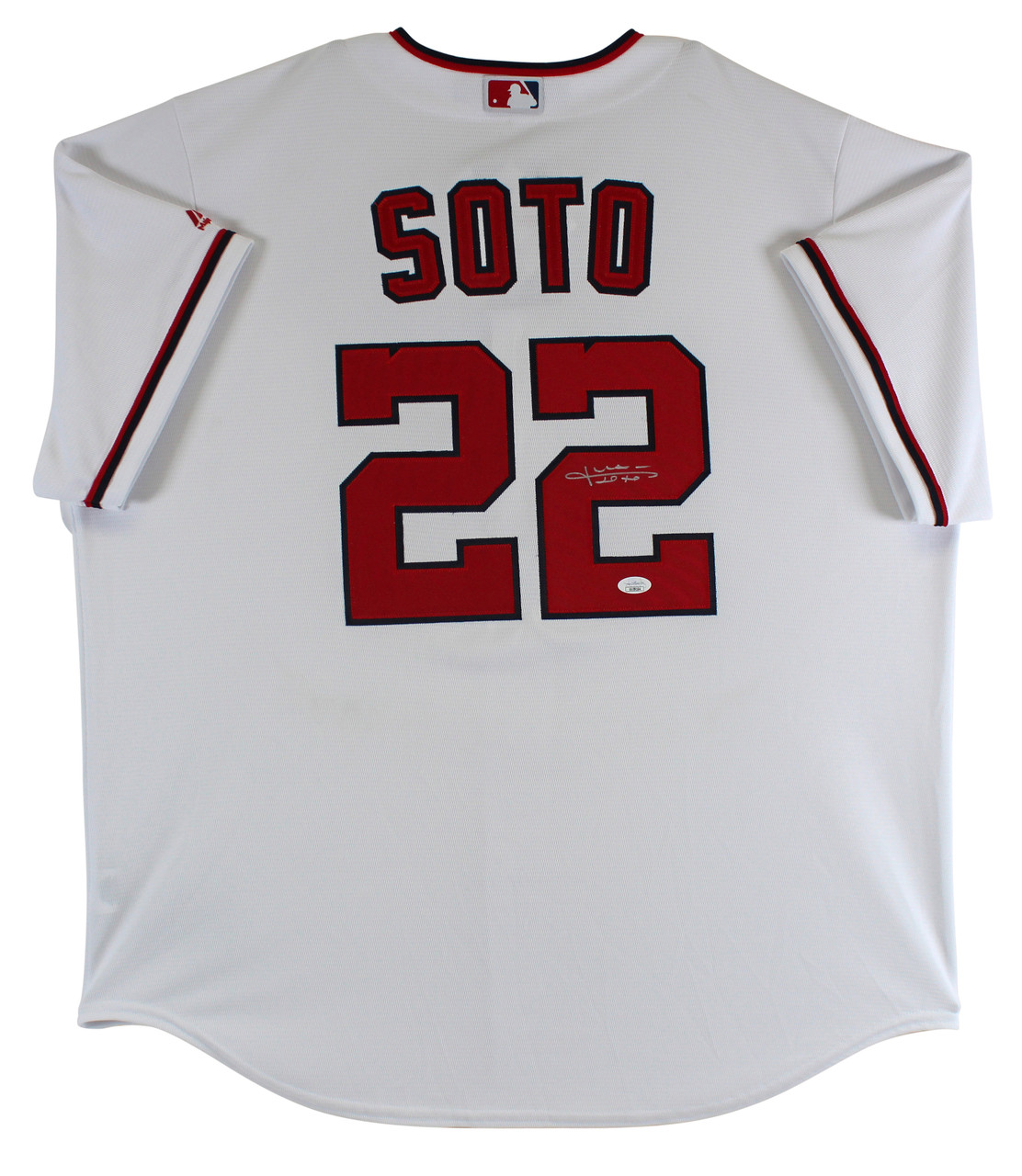 Press Pass Collectibles Nationals Juan Soto Authentic Signed White Majestic Cool Base Jersey JSA