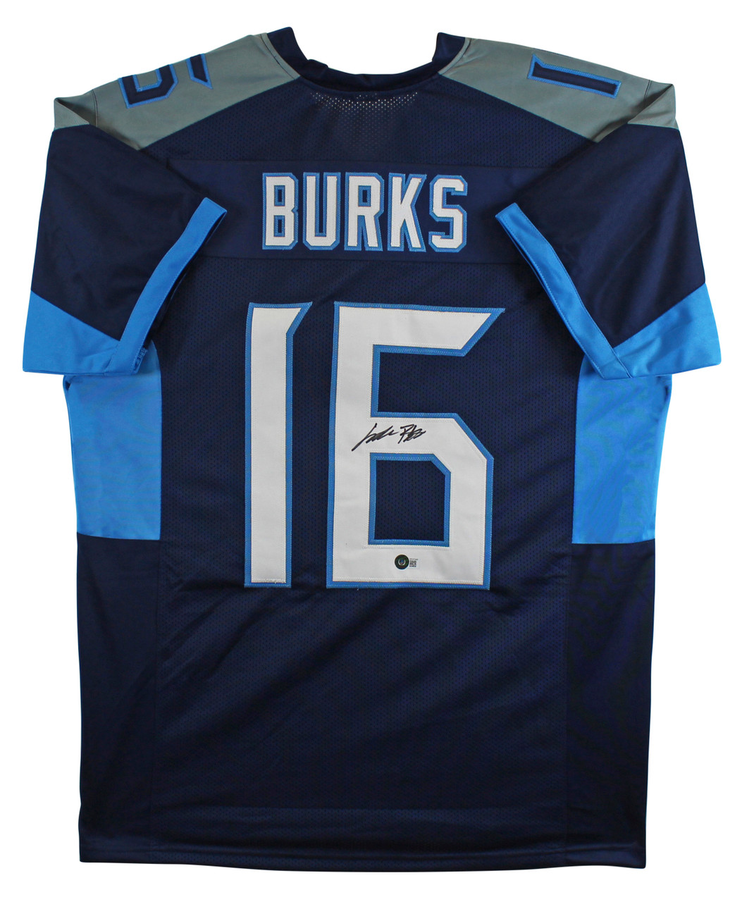 Press Pass Collectibles Treylon Burks Authentic Signed Navy Blue Pro Style Jersey BAS Witnessed