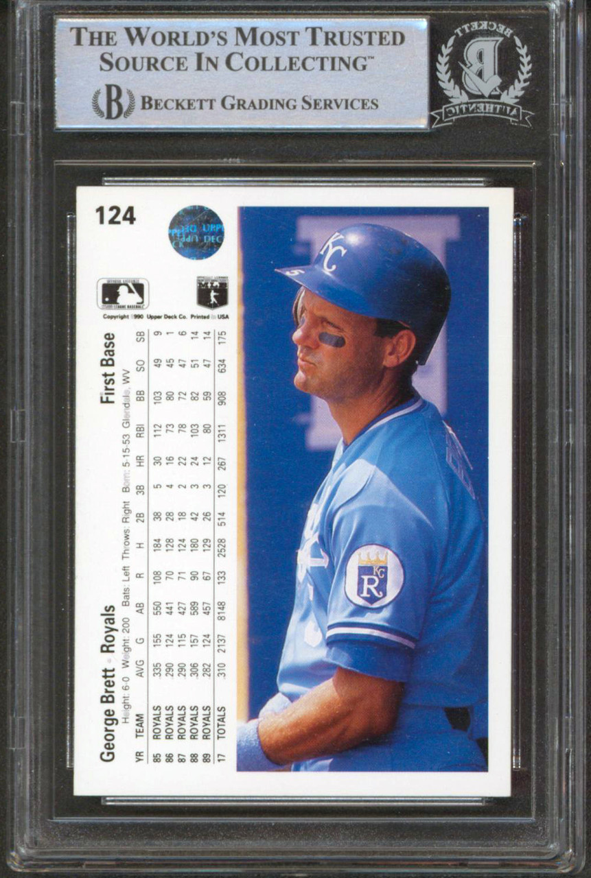 Royals George Brett Signed 1990 Fleer #103 Card Auto 10! BAS