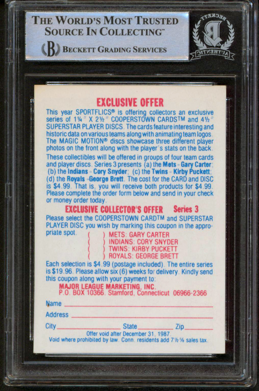 Royals George Brett Authentic Signed 1987 Topps #400 Card BAS Slabbed