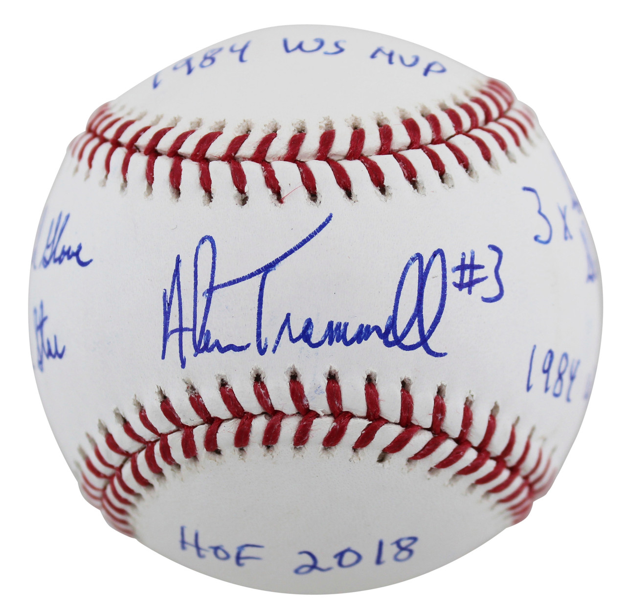 Tigers Alan Trammell Career Stat Authentic Signed Oml Baseball