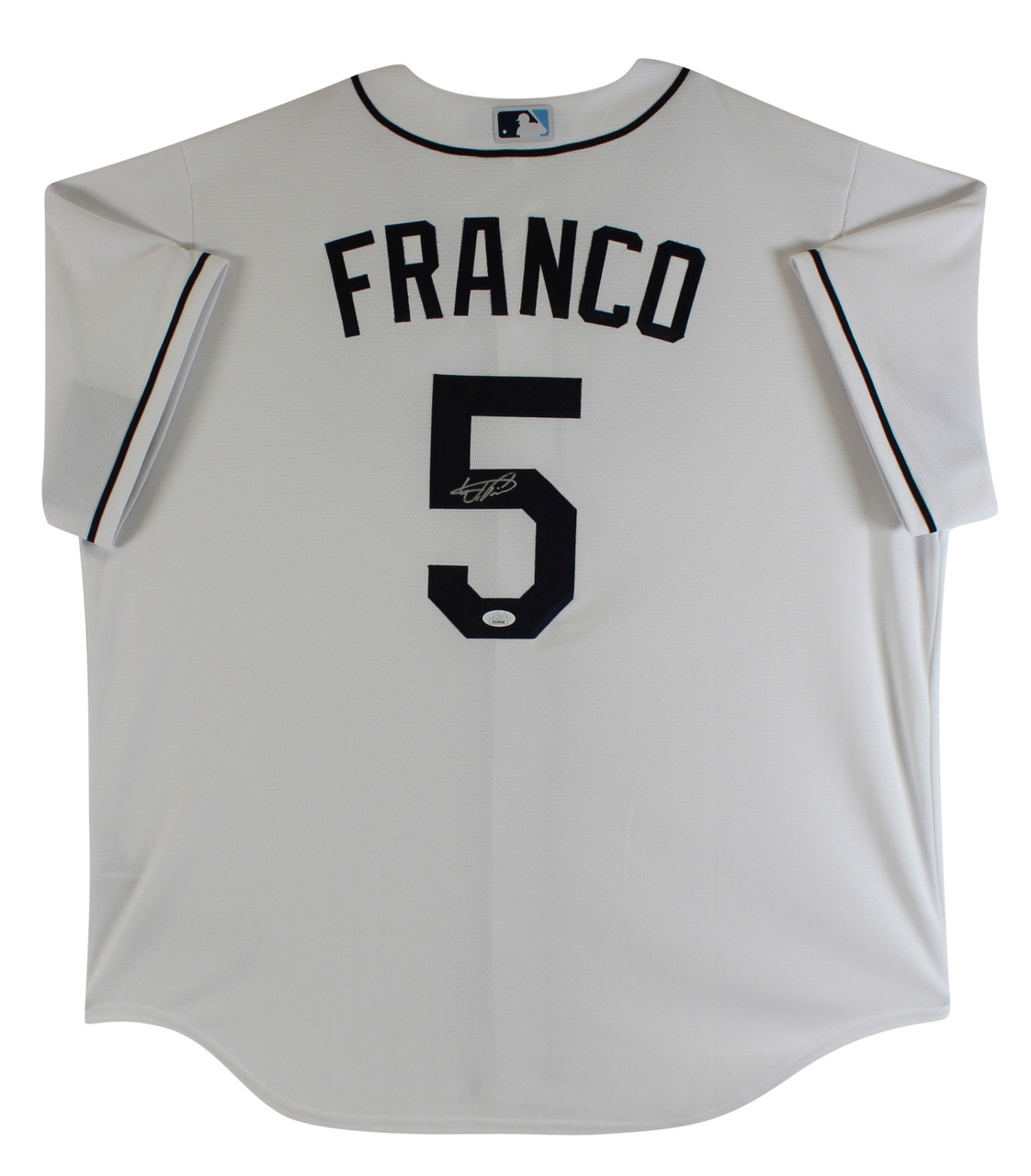 Rays Wander Franco Authentic Signed White Nike Jersey JSA Signature Debut