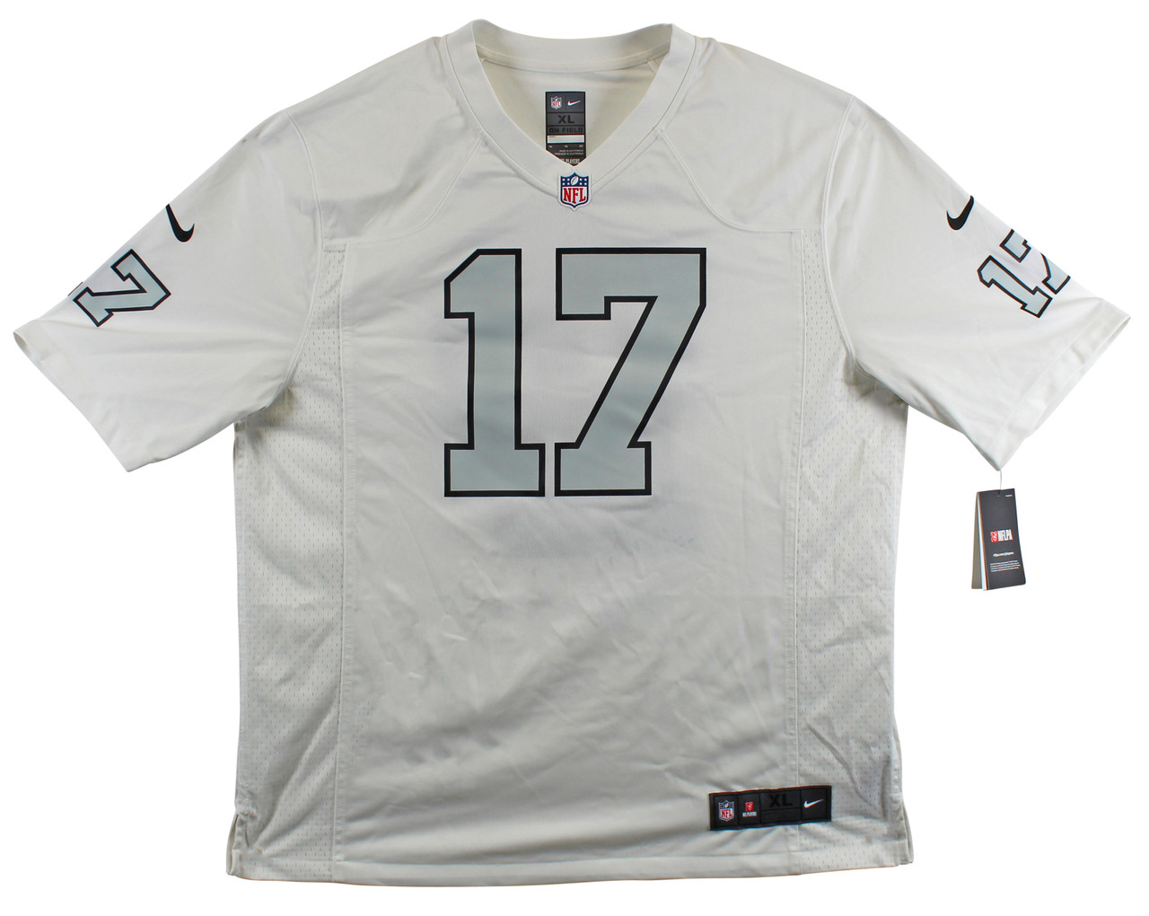 Press Pass Collectibles Raiders Davante Adams Authentic Signed White Color Rush Nike Jersey BAS Witness