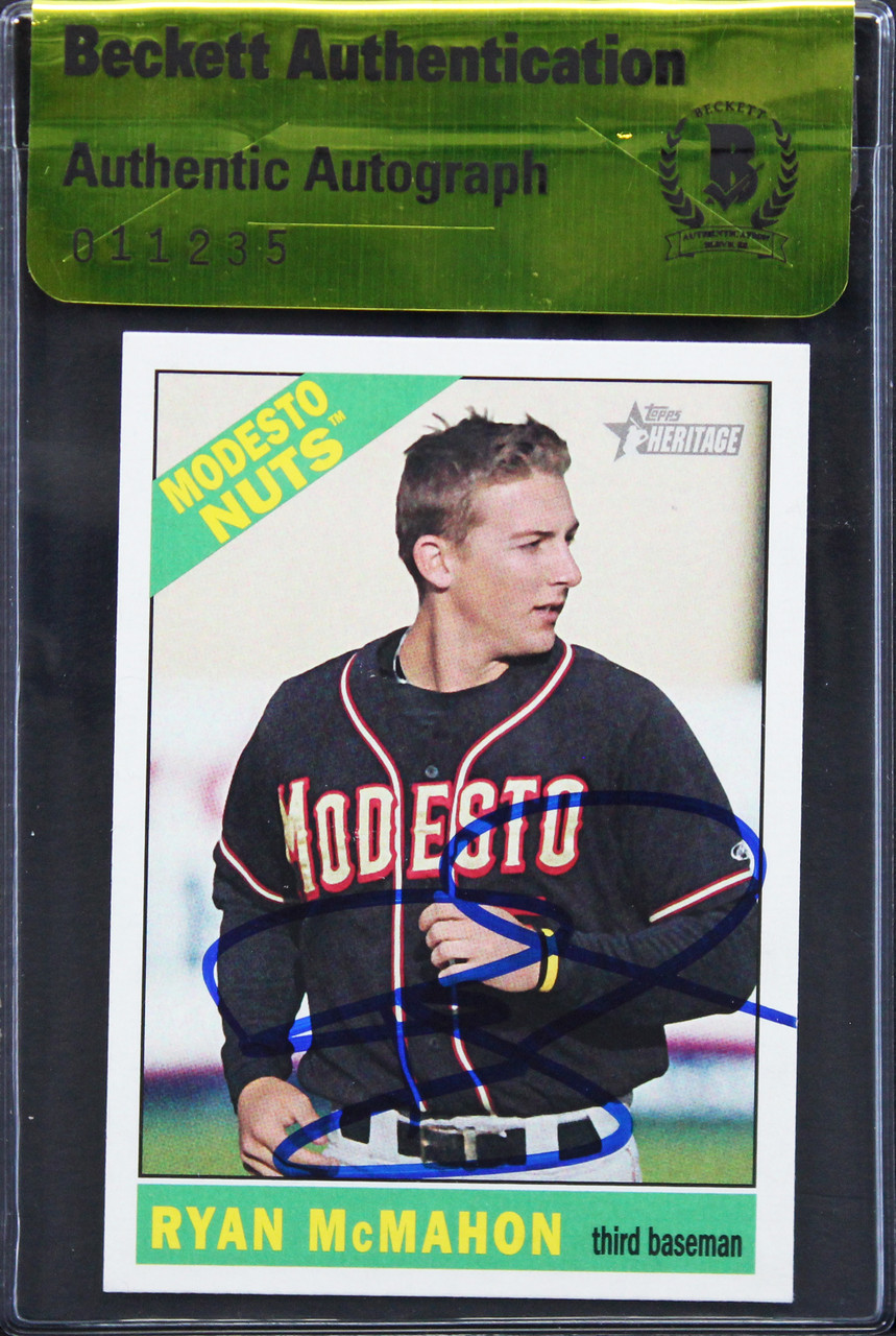 Rockies Ryan McMahon Authentic Signed 2015 Topps Heritage #165 Card BAS  #11235