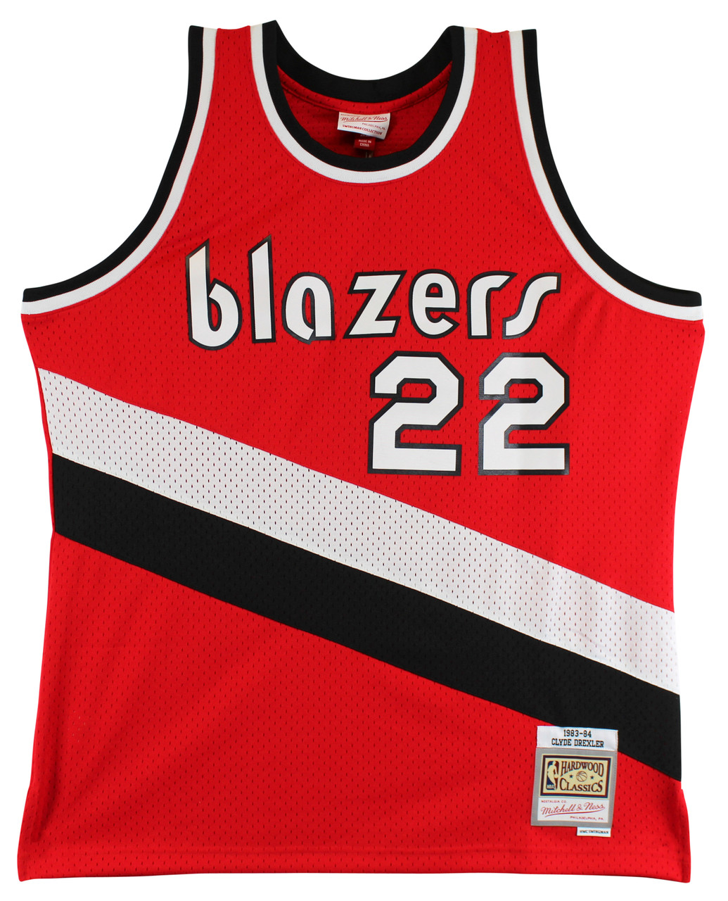 PORTLAND TRAIL BLAZERS CLYDE DREXLER AUTOGRAPHED RED JERSEY JSA