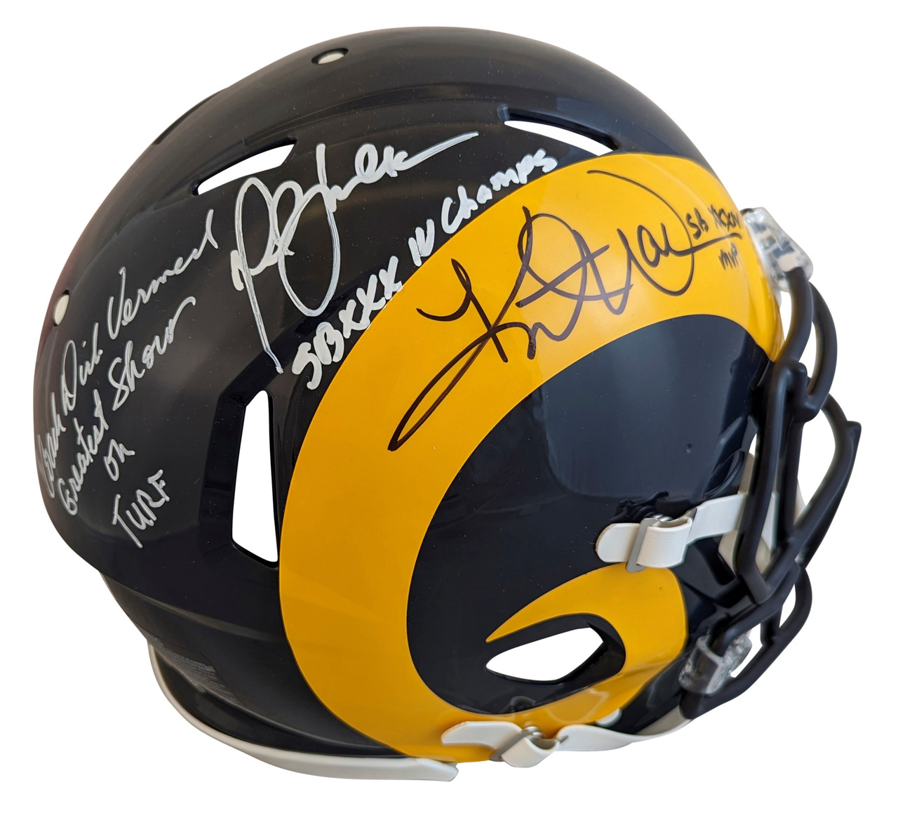 Kurt Warner St. Louis Rams Autographed Blue Mitchell & Ness