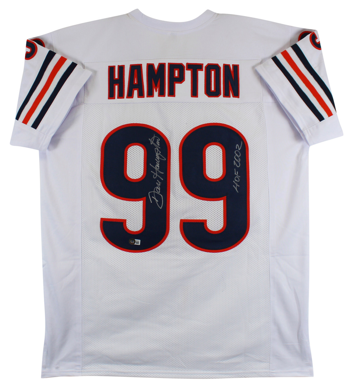 Press Pass Collectibles Dan Hampton HOF 02' Authentic Signed White Pro Style Jersey BAS Witnessed