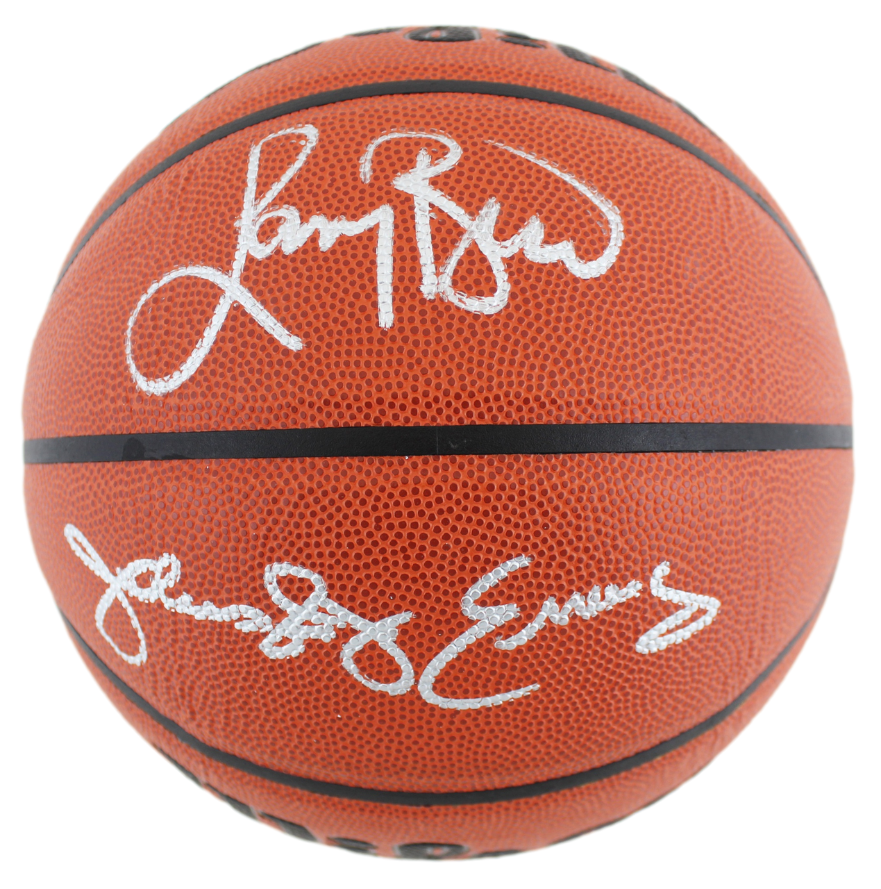 Julius Erving Signed Red White Blue ABA Basketball w/Case BAS