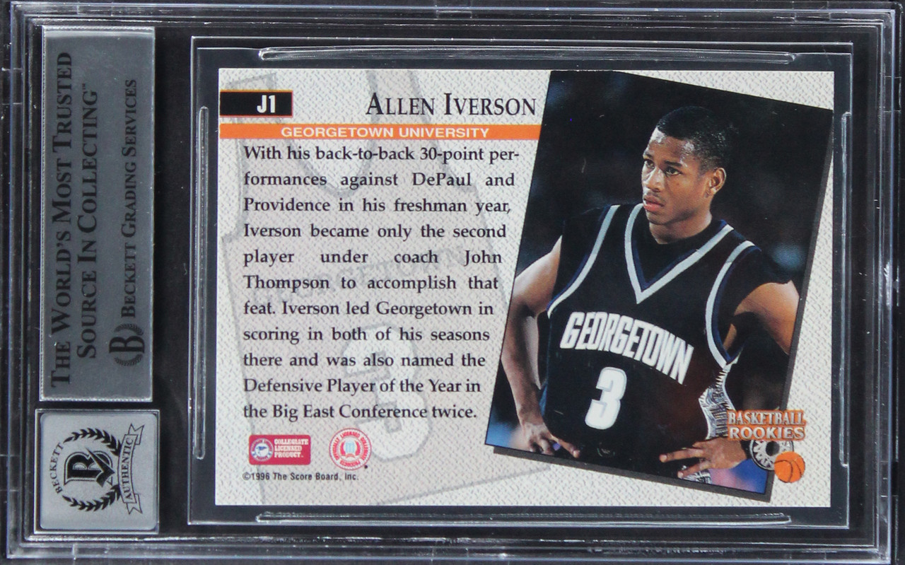Autographed/Signed Allen Iverson Georgetown Blue College
