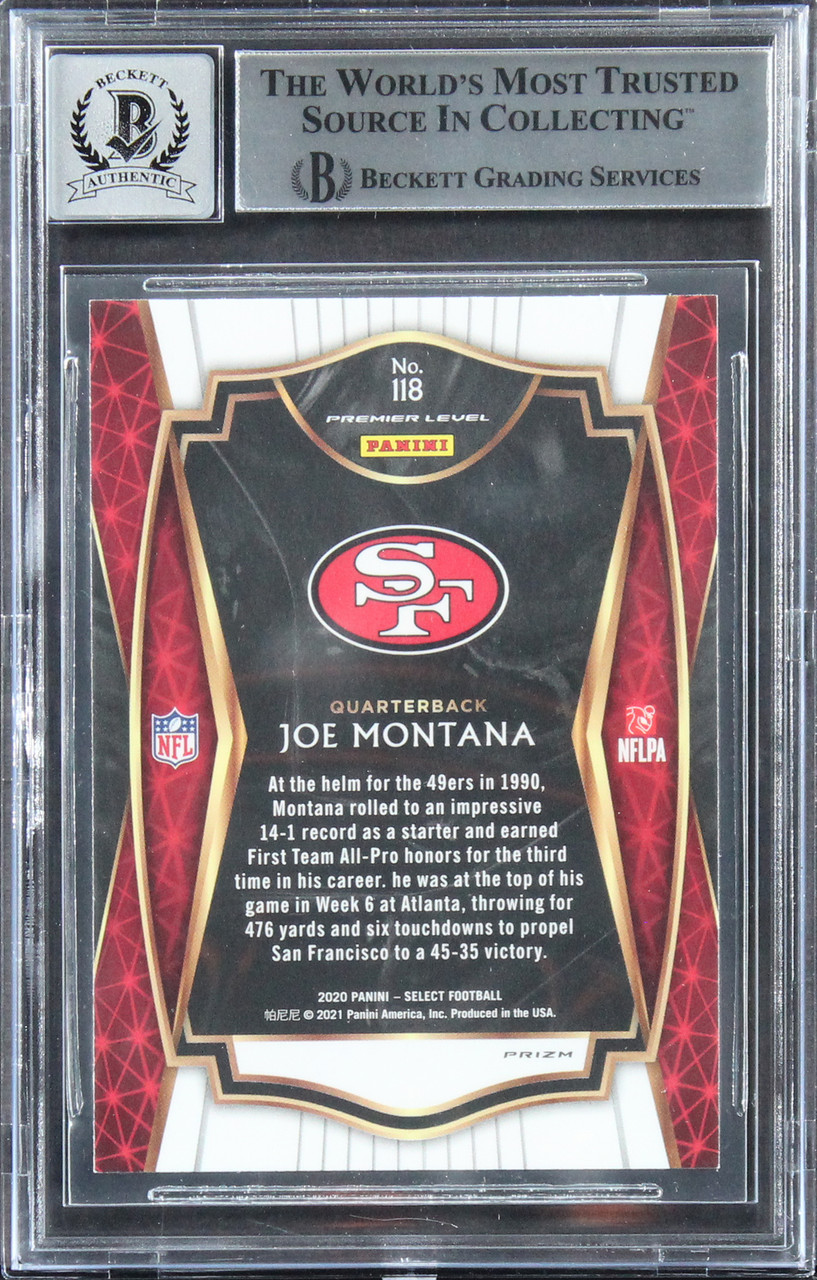 49ers Joe Montana Signed 2020 Select Prizm Silver #118 Card Auto